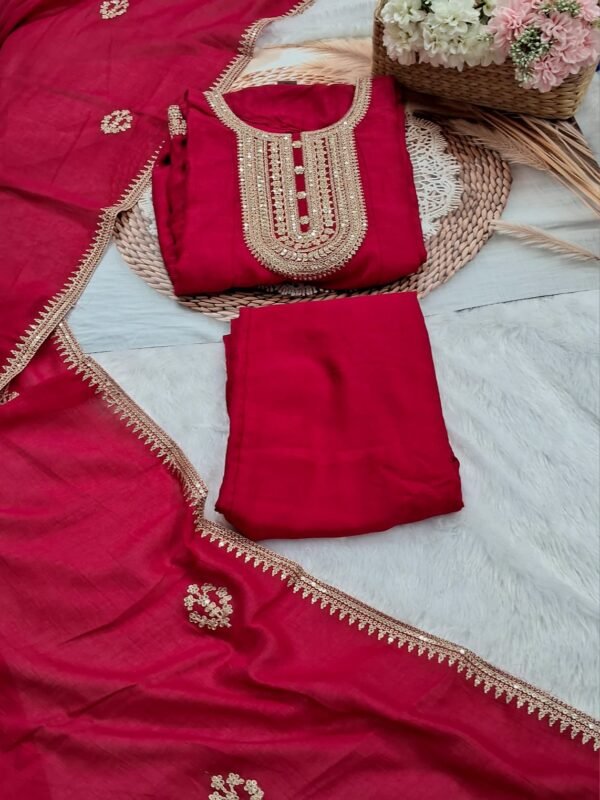 Grand Deep Red Anarkali – Fully Stitched & Festive Ready