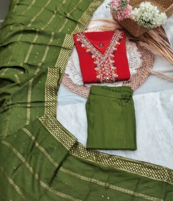 Festive Chilli & Olive Chudidhar Set