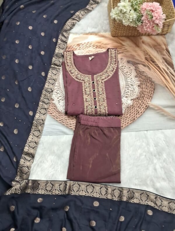 Mauve and Midnight Ensemble Chudidhar Set
